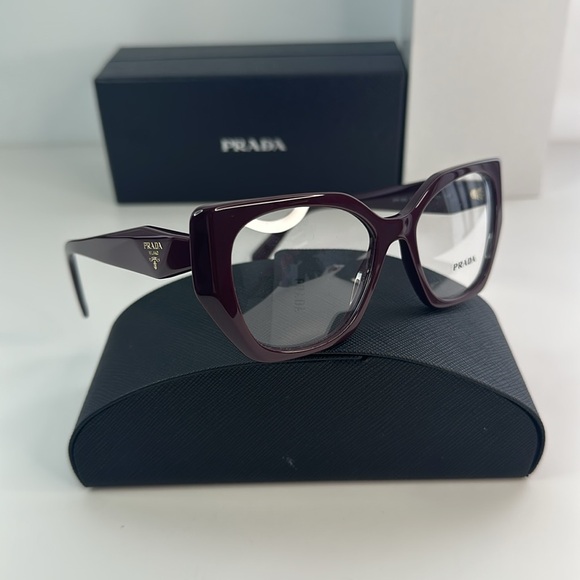 💯- New Authentic Prada PR 18WV VIY1O1 52 - Garnet Eyeglasses - Picture 15 of 17